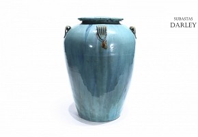 Large decorative glazed ceramic vessel.