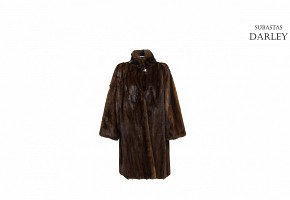 Dark brown mink fur coat