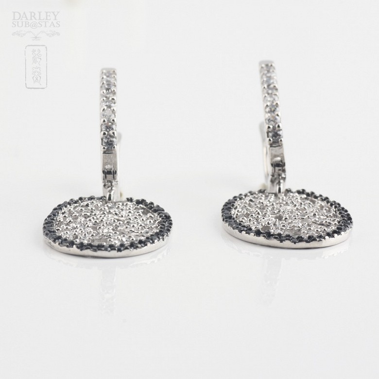 zircons earrings in sterling silver, 925m / m - 1