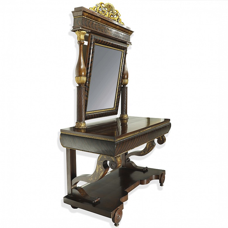 Console with fernandina mirror, early 19th century - 1