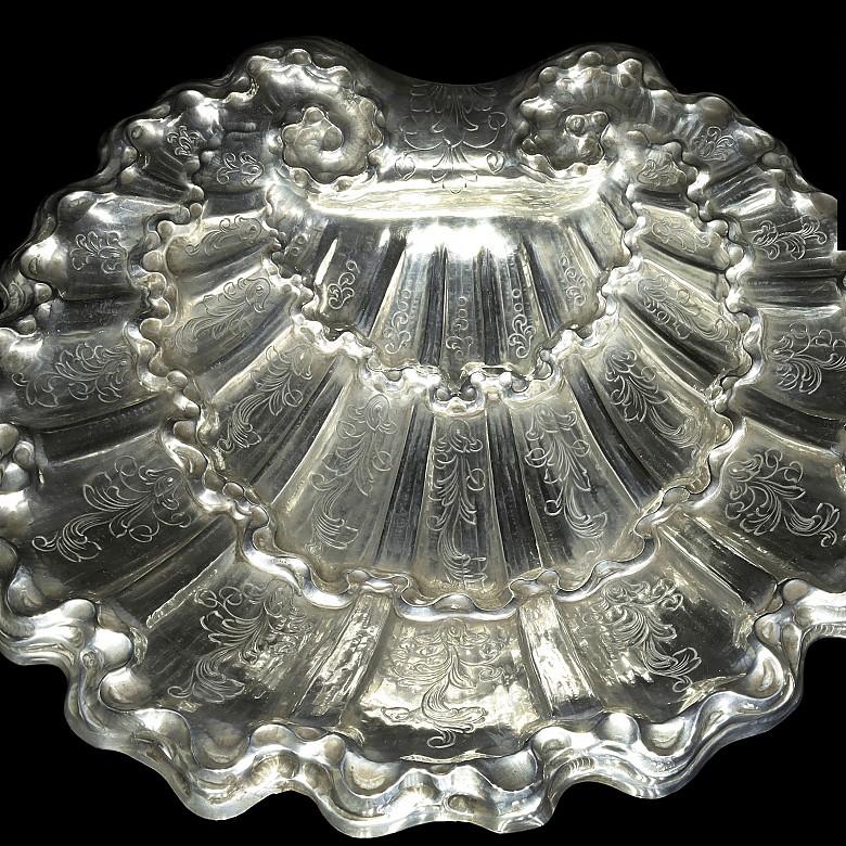 Large silver bowl and 