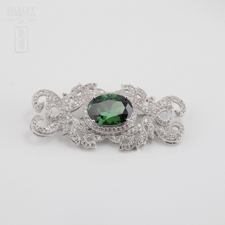 Faller dressing emerald green and silver Rhodium - 5