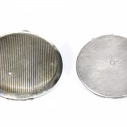 Silver-plated metal powder boxes, 20th century