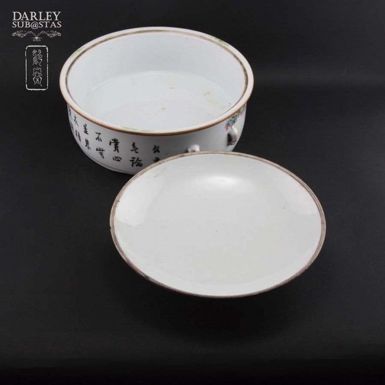 Cazuela con tapa en porcelana china, S.XIX - 2