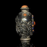 Embossed silver snuff bottle, Qing Dynasty - 3