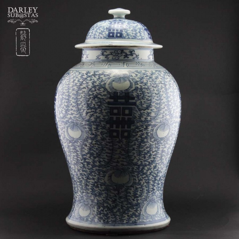 Precioso jarrón porcelana china, S.XIX - 1