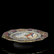 Enameled tray with a central scene, 20th century. - 3
