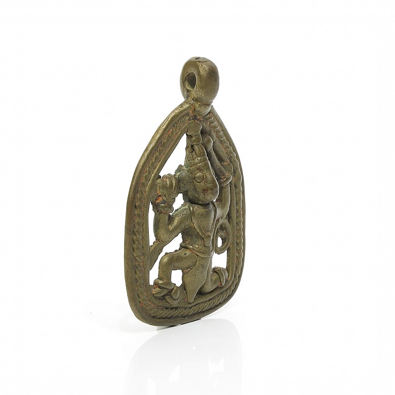 Amuleto hindú de bronce, S.XVIII - XIX - 3
