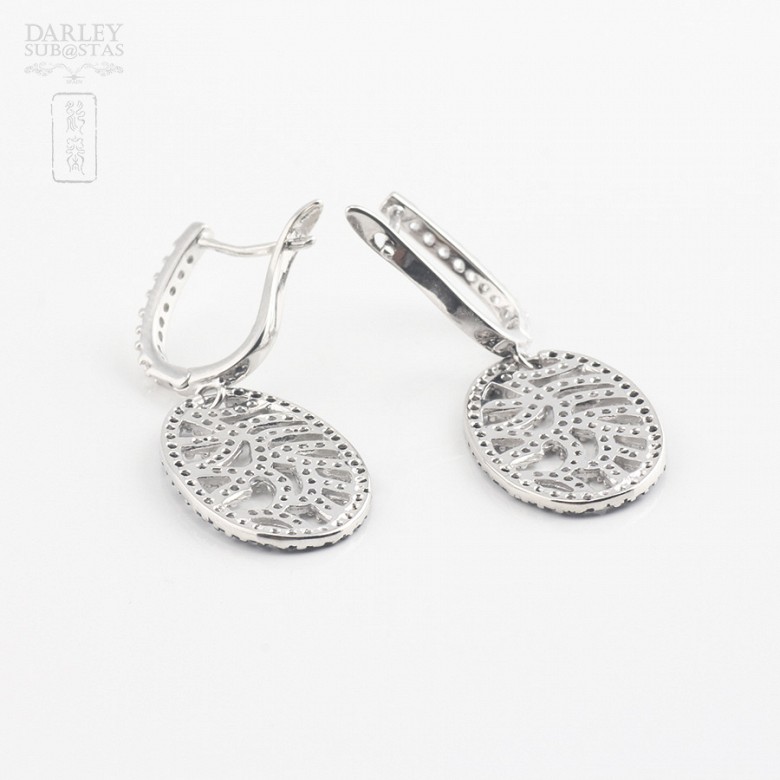 zircons earrings in sterling silver, 925m / m - 2