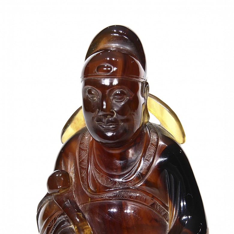 Figura de Buda en ámbar, dinastía Qing.