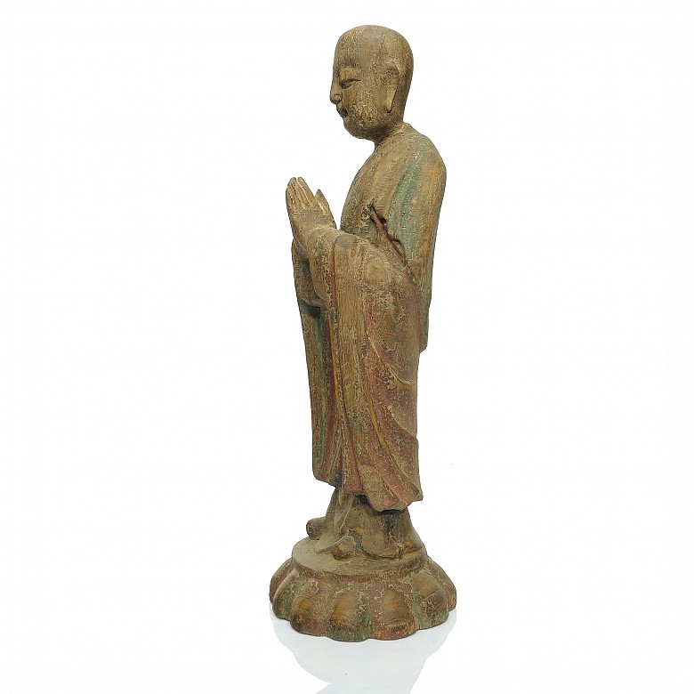 Carved wooden Buddha, 20th century - 4