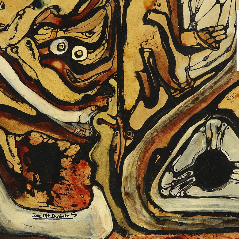 Jose María Doñate (1921 - 1996) Pareja de composiciones abstractas - 4