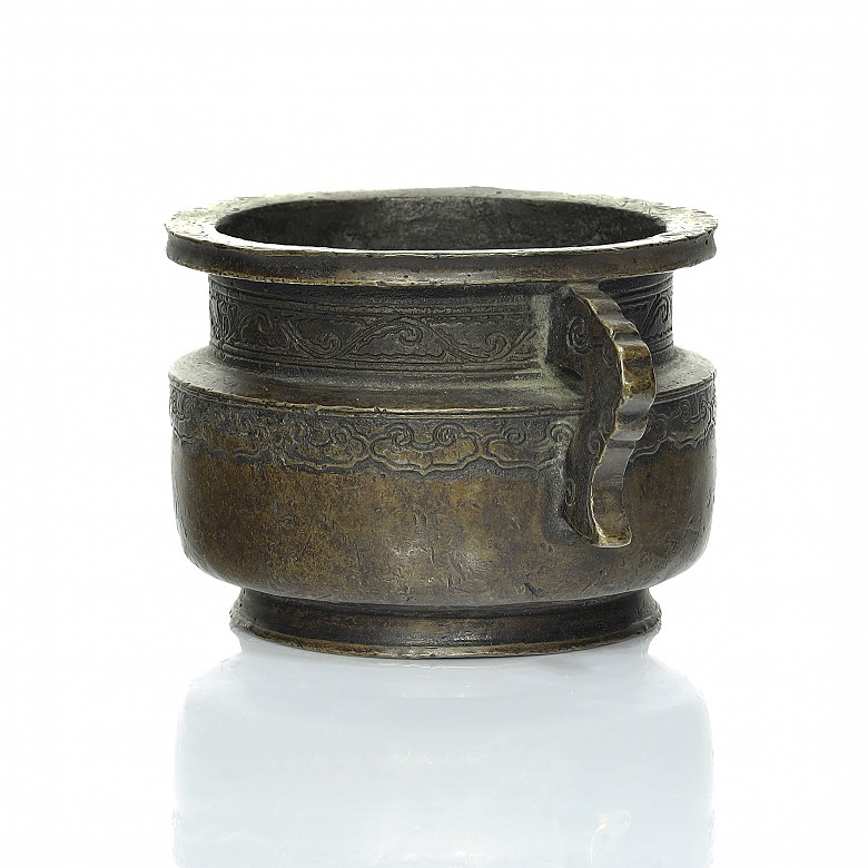 Incensario de bronce, dinastía Qing - 1