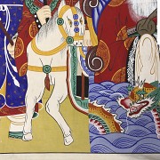Thangka de seda pintada, Corea, s.XIX-XX - 7