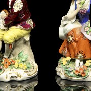 Pair of German porcelain, Sitzendorf, 19th century - 6