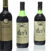 Lot of eight bottles of red wine