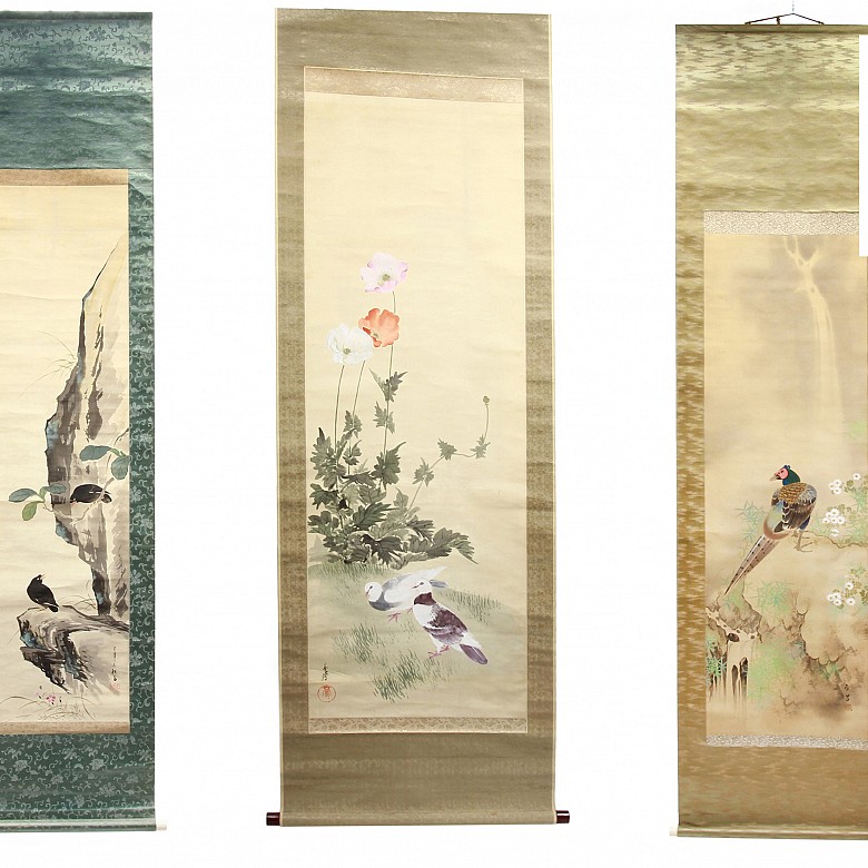 Lote de tres pinturas, China, s.XX