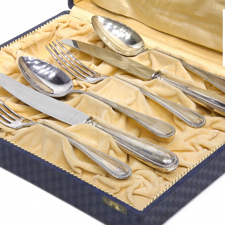 Lot of silver metal cutlery, 20th century