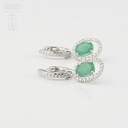 Fantastic diamond and emerald earrings - 2