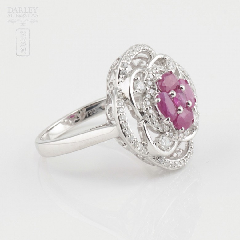 Fantástico anillo rubí y diamantes - 4