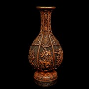 Carved red lacquer vase, China, 20th century