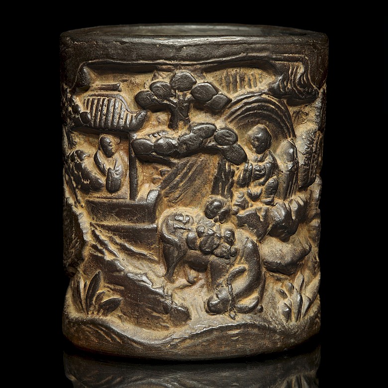 Recipiente para pinceles de cerámica, China, S.XX