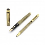 Sheaffer juego estilográfico y bolígrafo dorado con modelo 