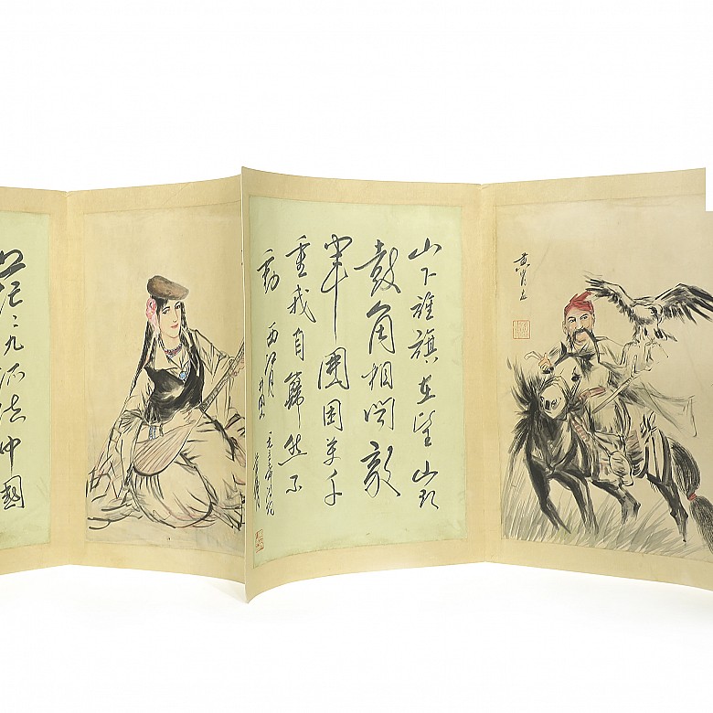 Chinese watercolor book, Huang Xiaoren, 20th century