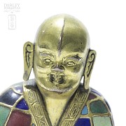 Buda antiguo de bronce y esmalte - 7