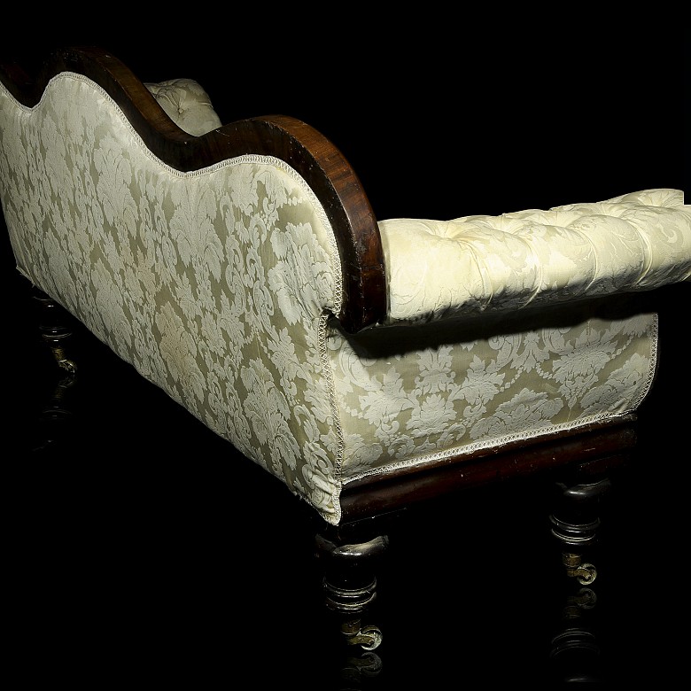 Chaise-longue victoriana con tapicería capitoné, Inglaterra, S.XIX - 5