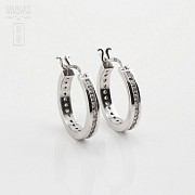 Earrings in sterling silver, 925m / m with  zircons - 4