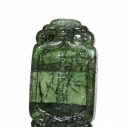 Green tourmaline plaque, Qing dynasty.