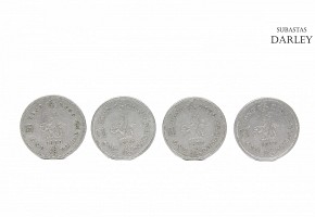 Cuatro monedas de un dolar, Hong Kong, 1960