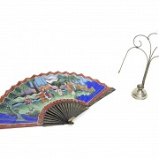 Abanico con país de papel pintado, China, s.XIX - 14