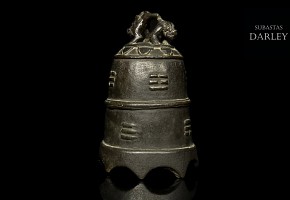 Campana budista de bronce, China, S.XIX