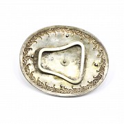 Silver buckle with Matara diamonds or zircons - 1