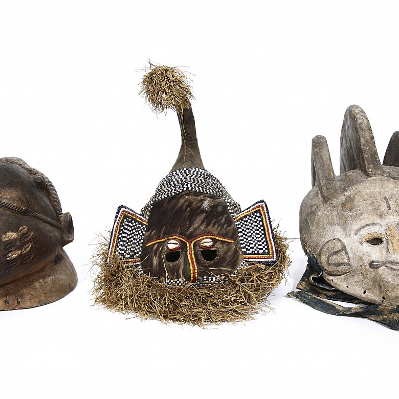 Three African masks.