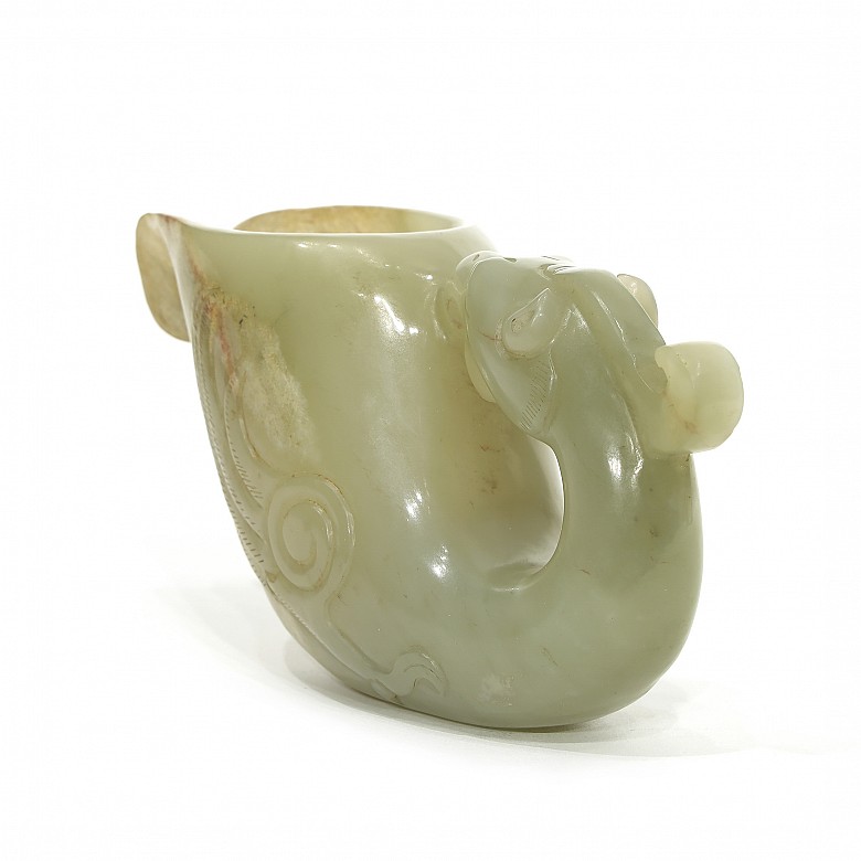 Copa de jade tallado, dinastía Qing.