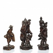 Tres esculturas de madera 