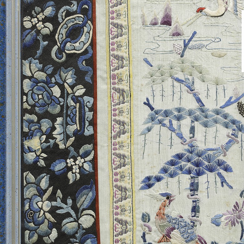 Carved silk fabric, China, 19th century
