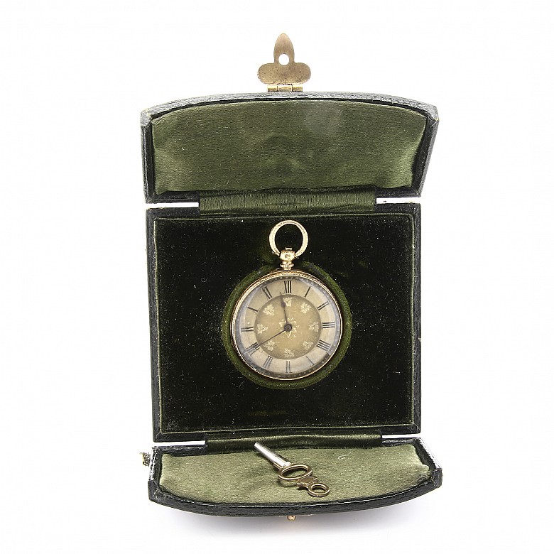 Lady's pocket watch in 18k gold, 19th c.