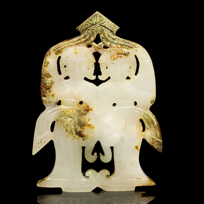 Conjunto de cuatro adornos de jade blanco, Reinos Combatientes