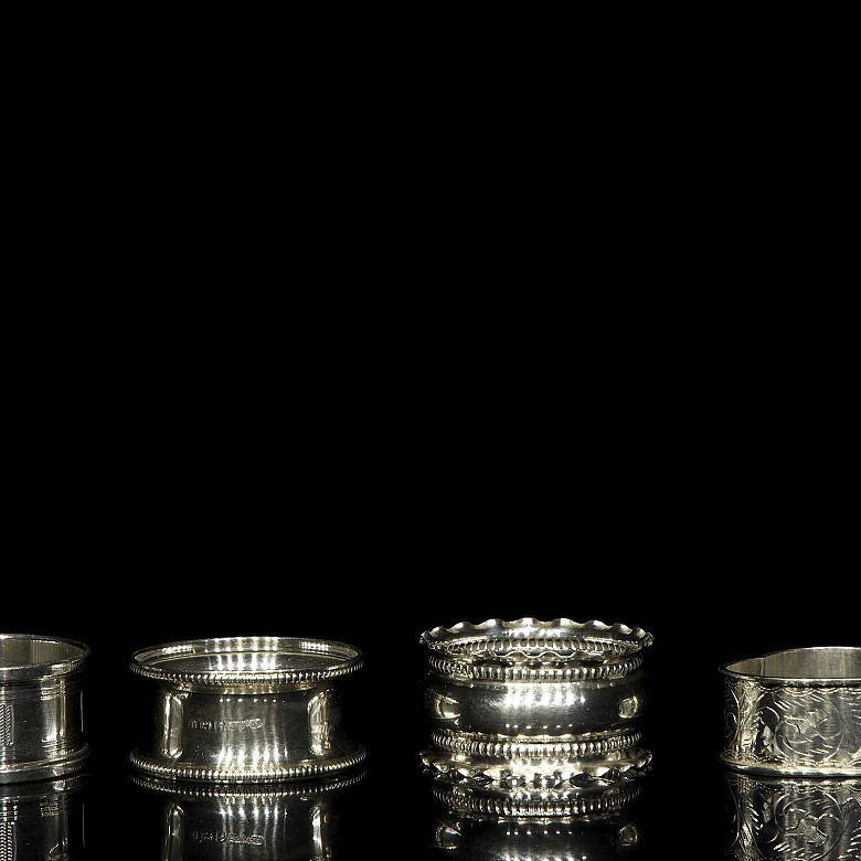 Collection of eleven sterling silver napkin rings