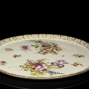 Porcelain enamelled tray, Dresden, 20th century