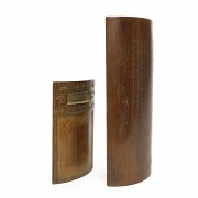 Two bamboo armrests, Qing dynasty.