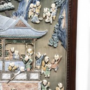 Pair of Chinese bone-embellished screens, 19th century.