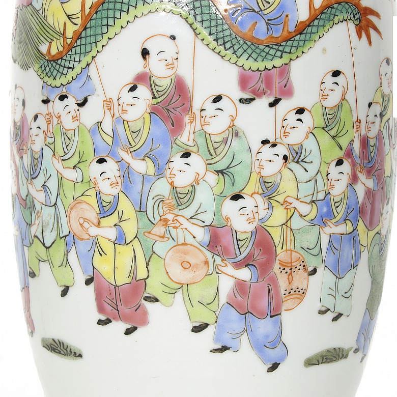 A famille rose Chinese Tibor, 20th century