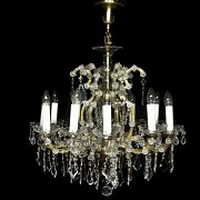 Chandelier in Bohemian crystal and metal, 20th century