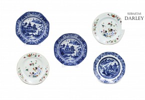 Cinco platos, China, s.XIX