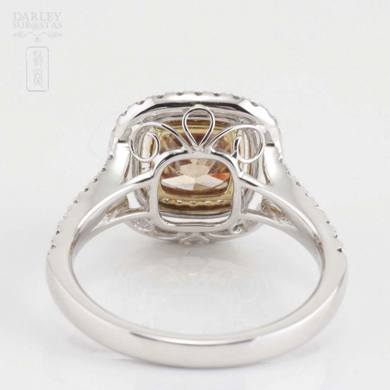 Fantástico anillo oro 18k con diamante Fancy - 4